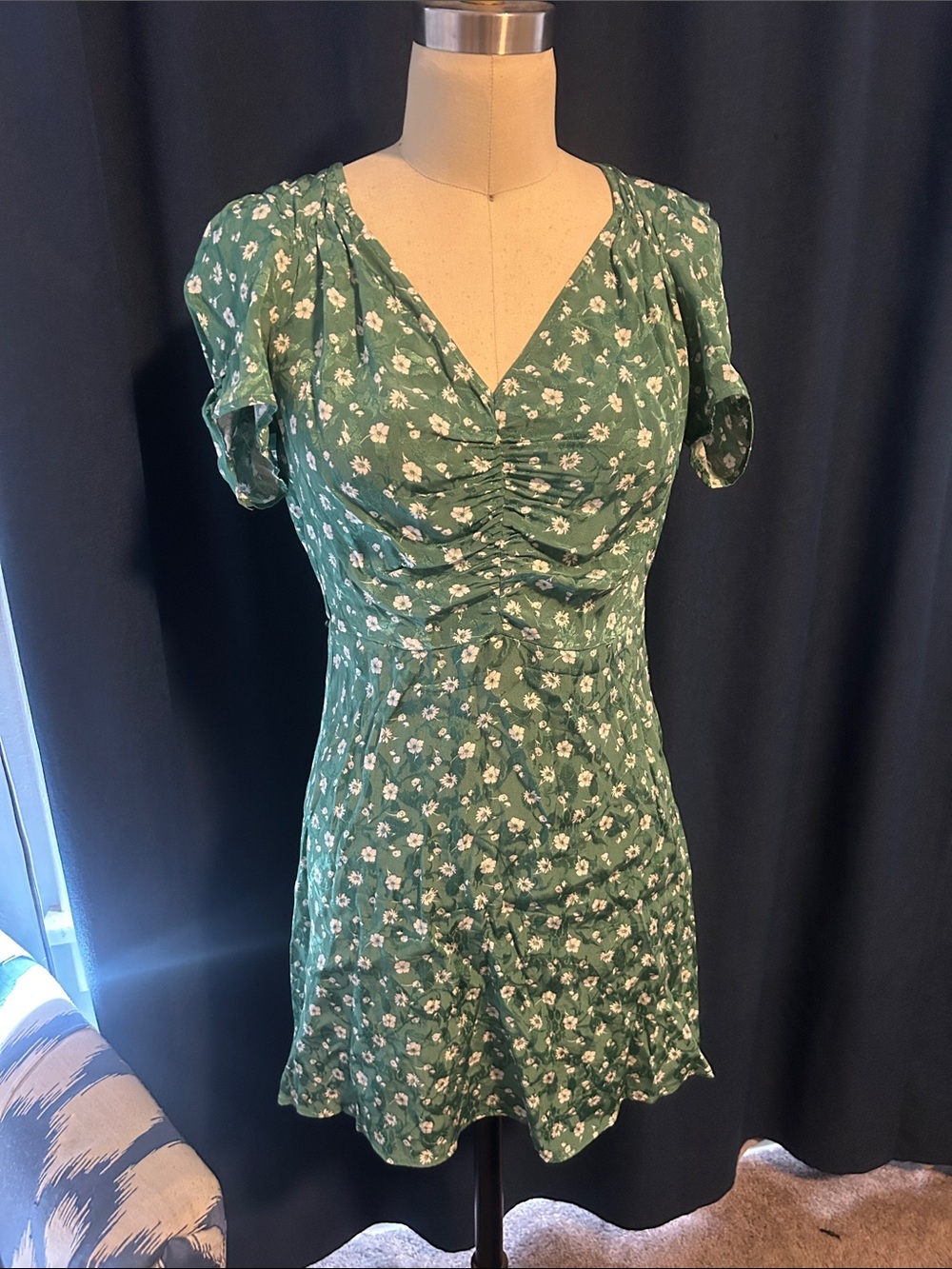 Free People Bond Street Floral Ruched Mini Dress